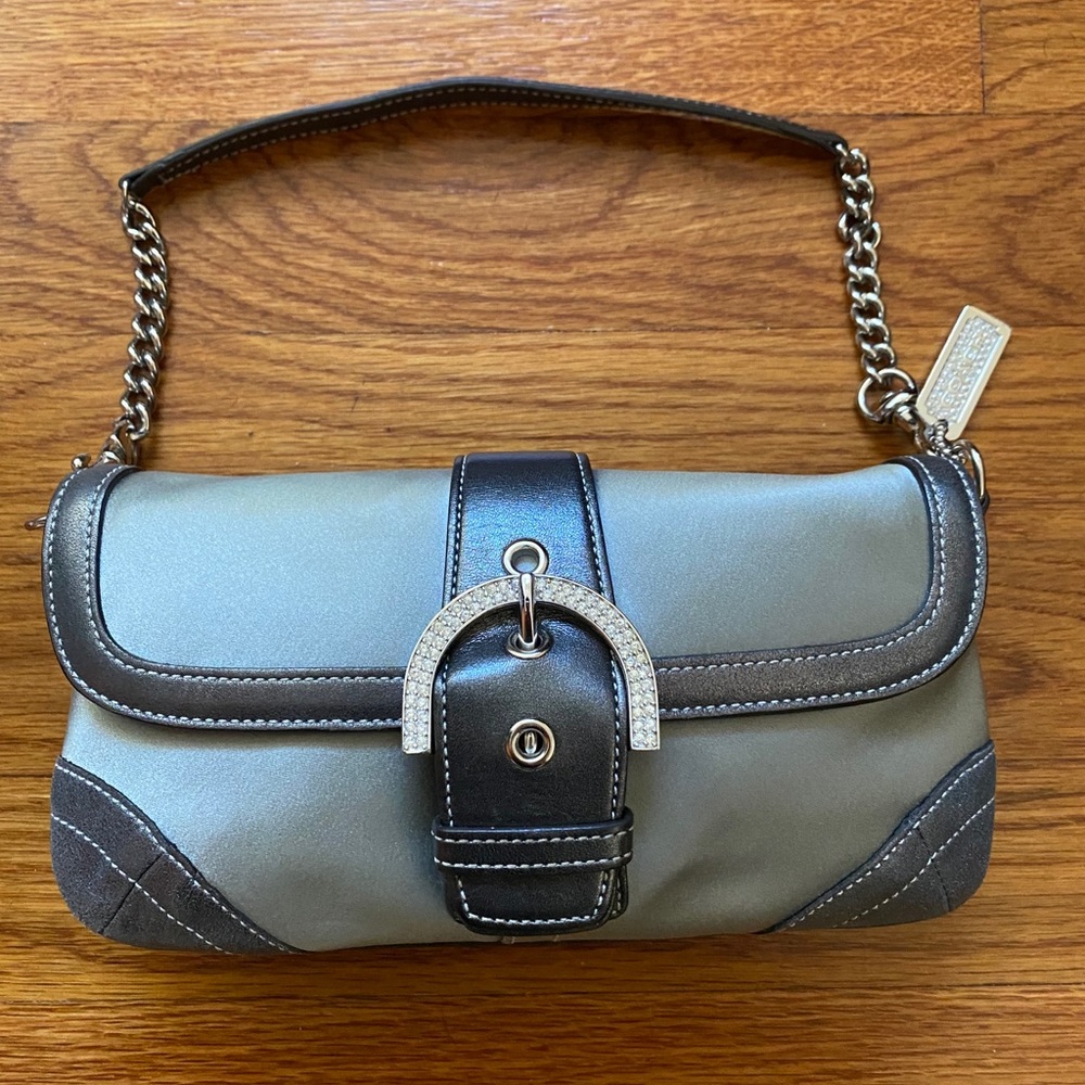 Coach Grey & Silver Evening Bag